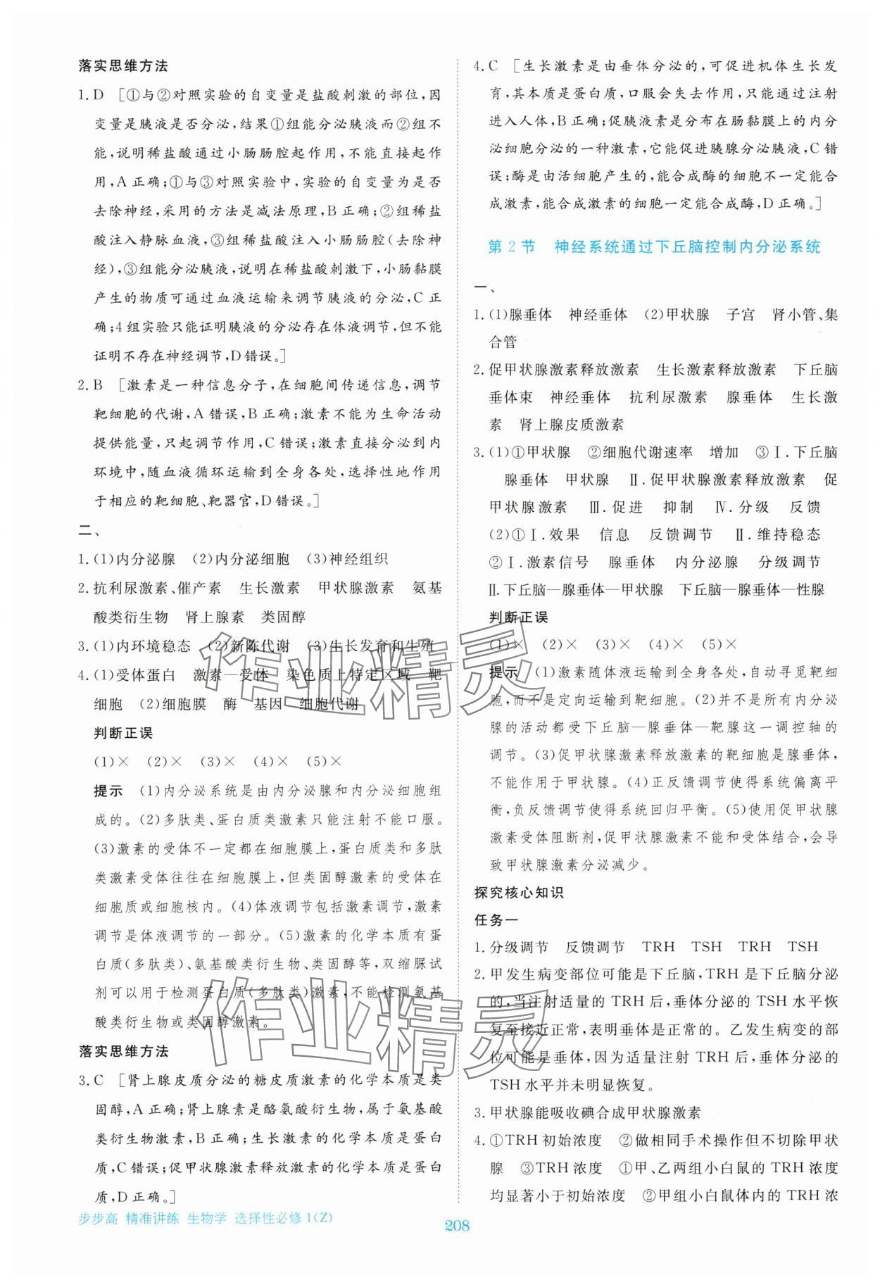 2025年步步高精准讲练高中生物选择性必修1浙科版&nbsp;第11页