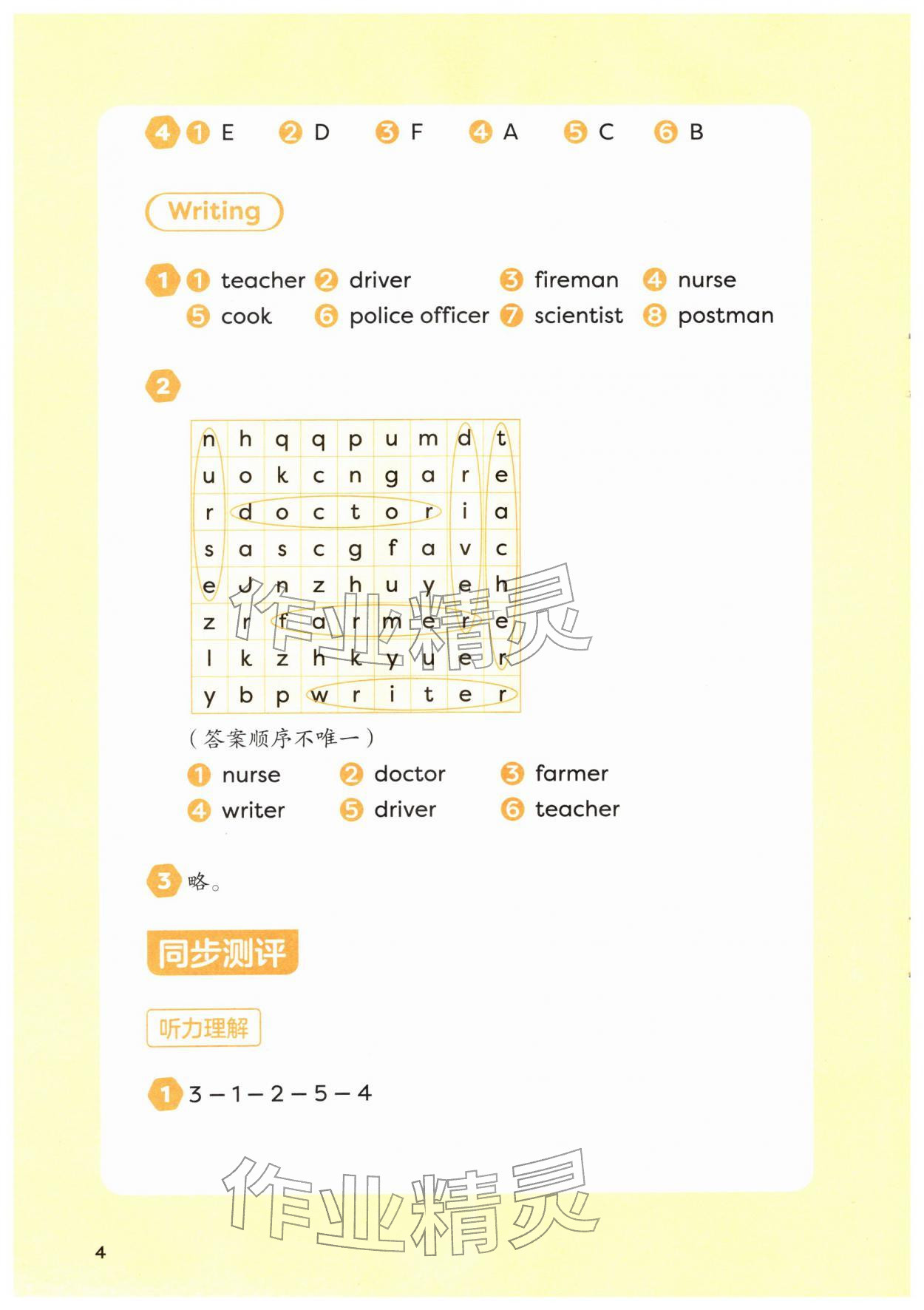 2026年课堂活动与课后评价四年级英语下册外研版&nbsp;第6页