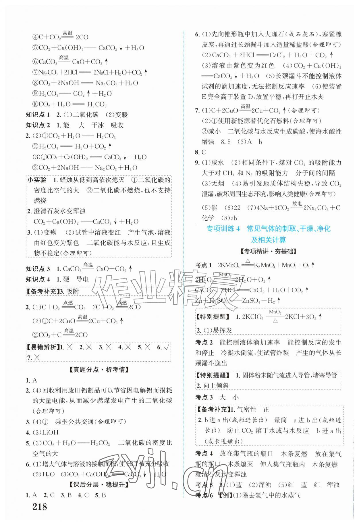 2027年初中总复习手册北京教育出版社化学&nbsp;第6页