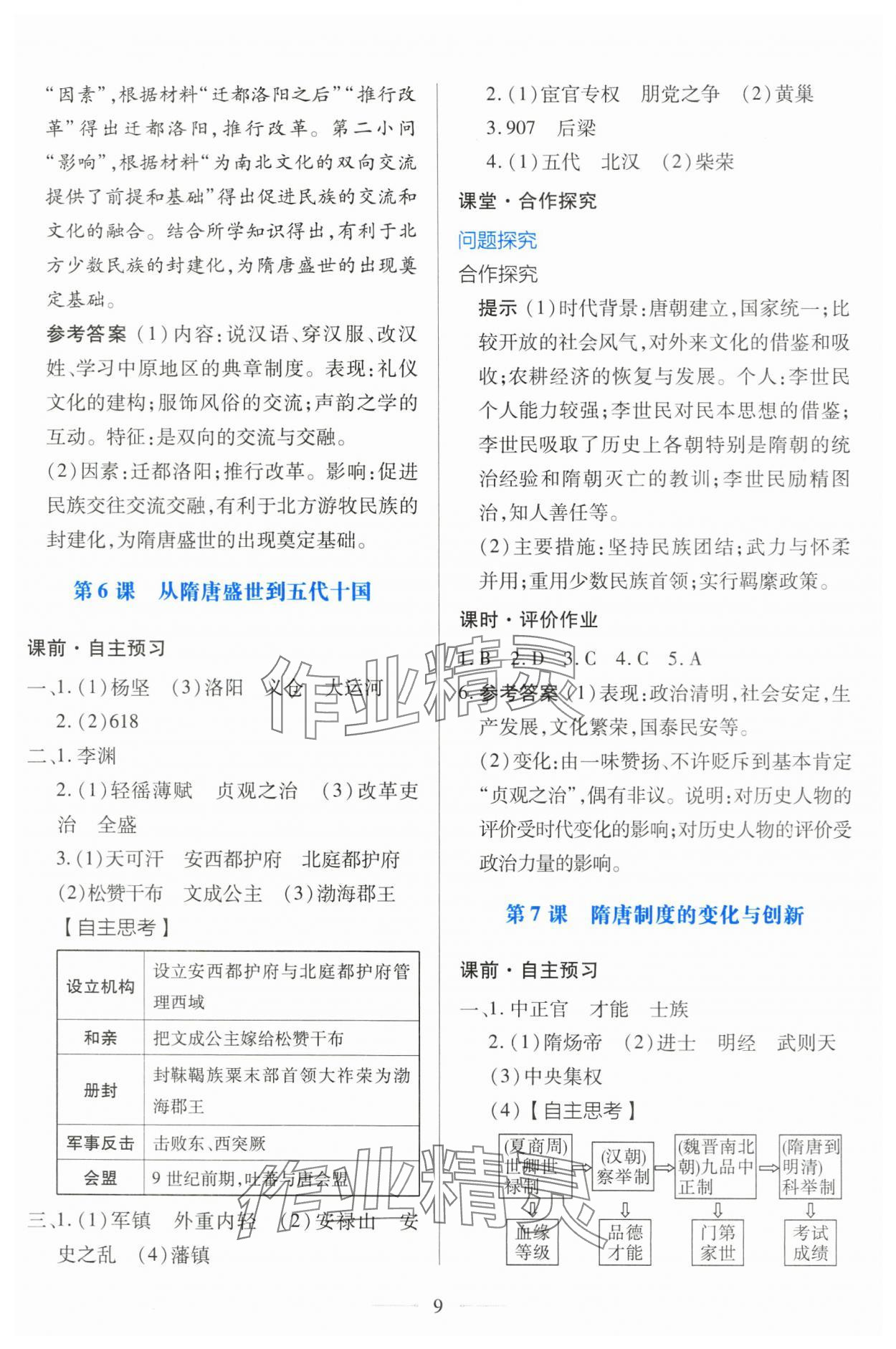 2025年同步学考练高中历史必修上册人教版&nbsp;第9页