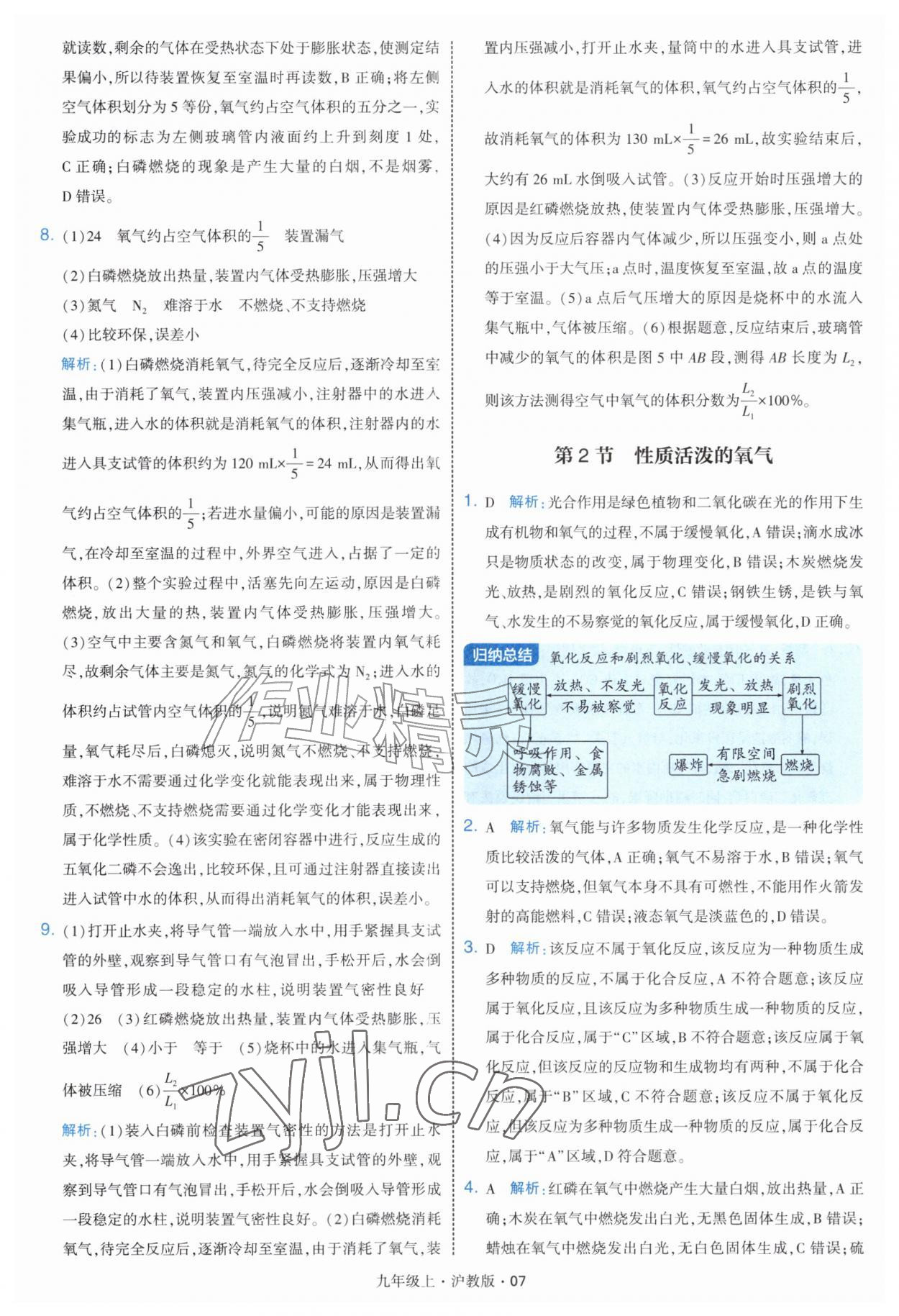 2026年经纶学典学霸题中题九年级化学上册沪教版&nbsp;第7页