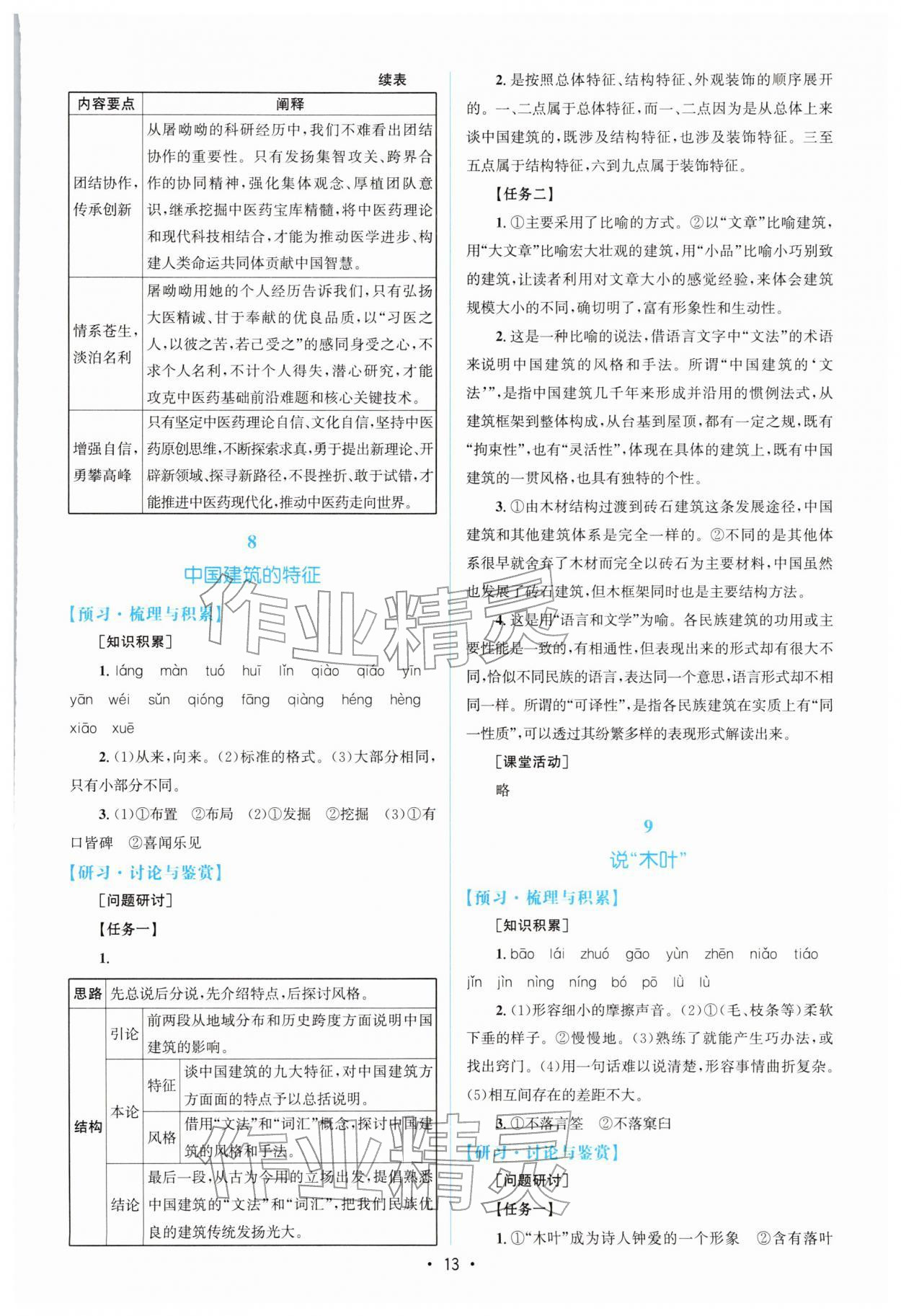 2026年高中同步测控优化设计高一语文必修下册人教版增强版&nbsp;参考答案第12页