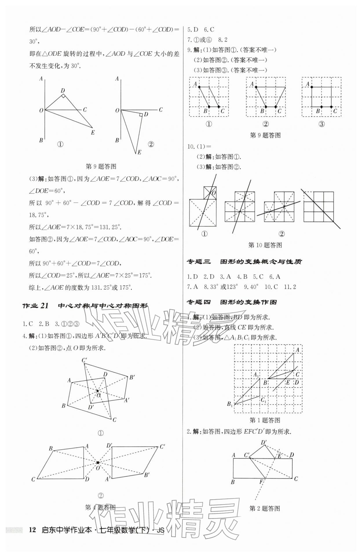 2026年启东中学作业本七年级数学下册苏科版&nbsp;第12页