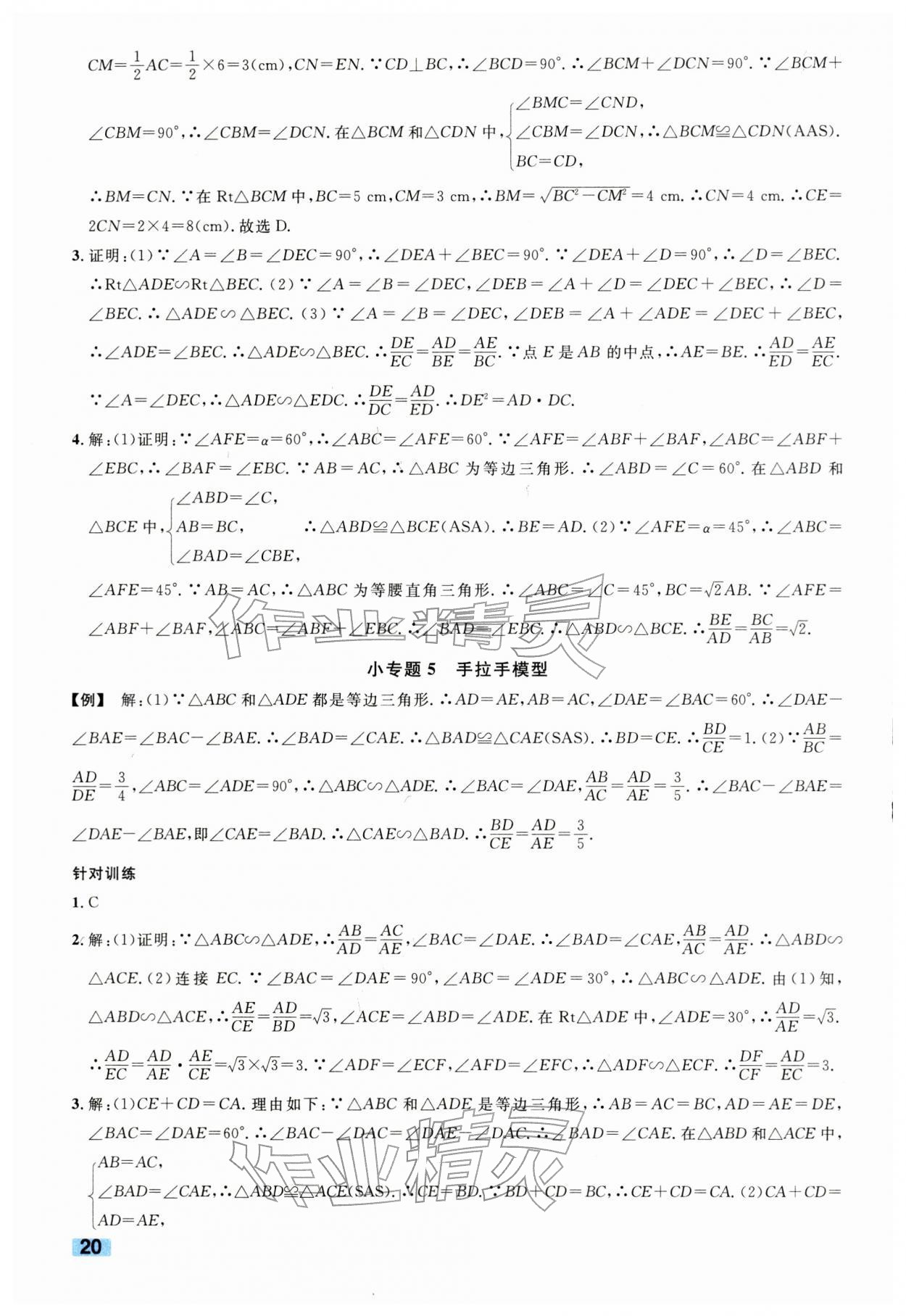 2026年中考新题型数学中考&nbsp;参考答案第20页