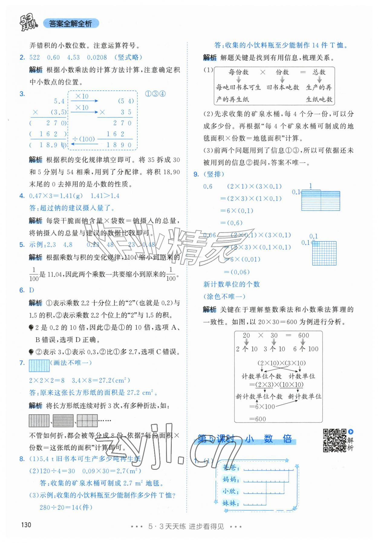 2026年53天天练五年级数学上册人教版&nbsp;第6页