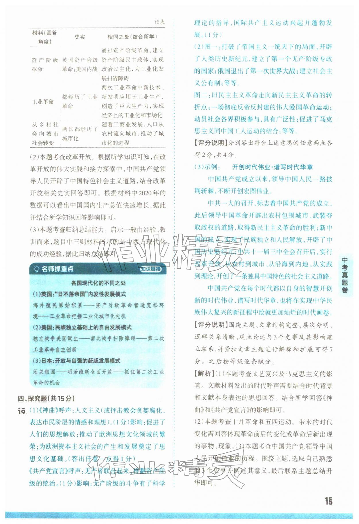 2026年领跑卷历史中考人教版山西专版&nbsp;第15页