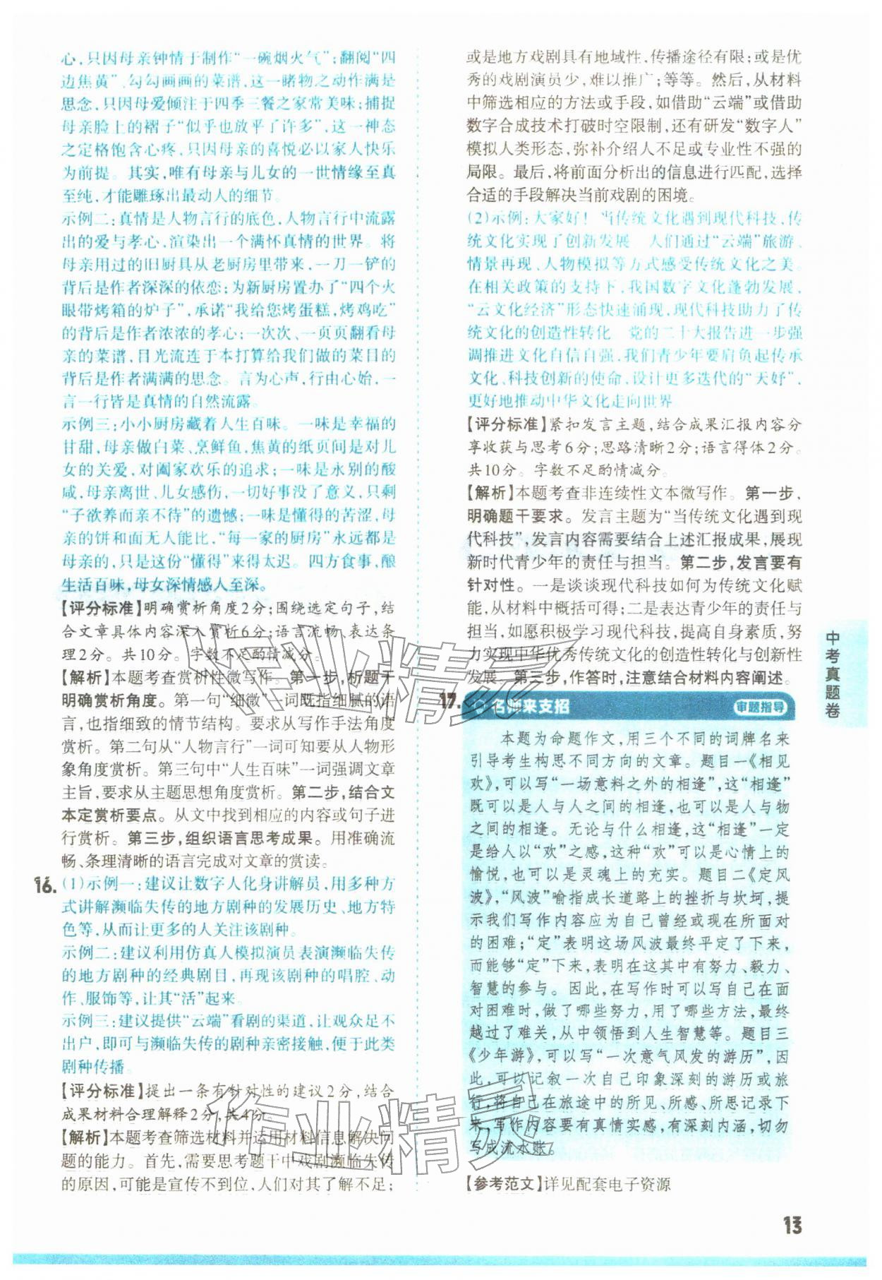 2026年领跑卷语文中考山西专版&nbsp;第13页