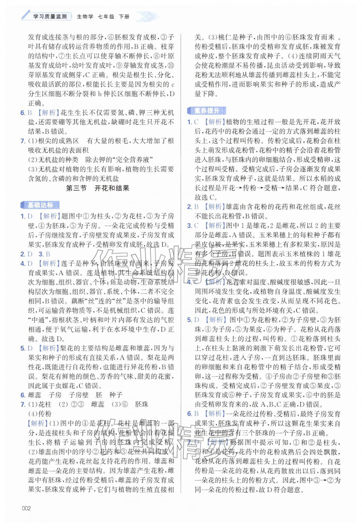 2026年学习质量监测七年级生物下册人教版&nbsp;第2页