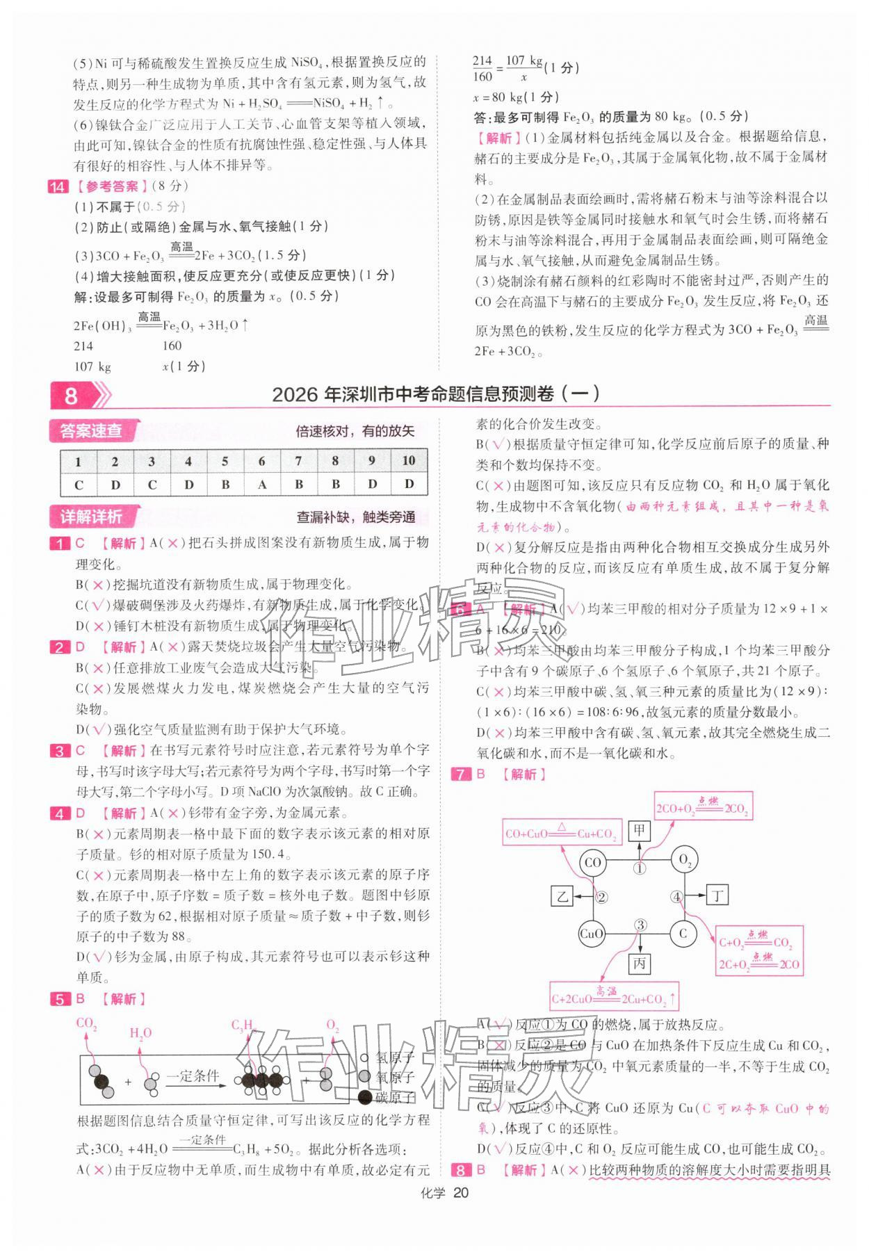 2026年金考卷45套汇编化学深圳专版&nbsp;第20页
