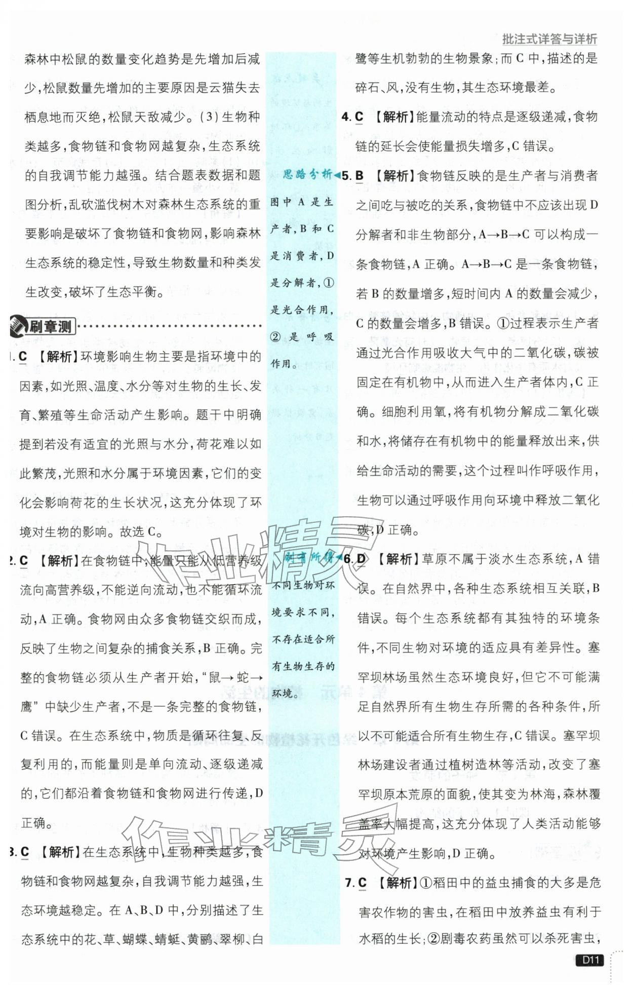 2026年初中必刷题七年级生物下册苏教版&nbsp;第11页