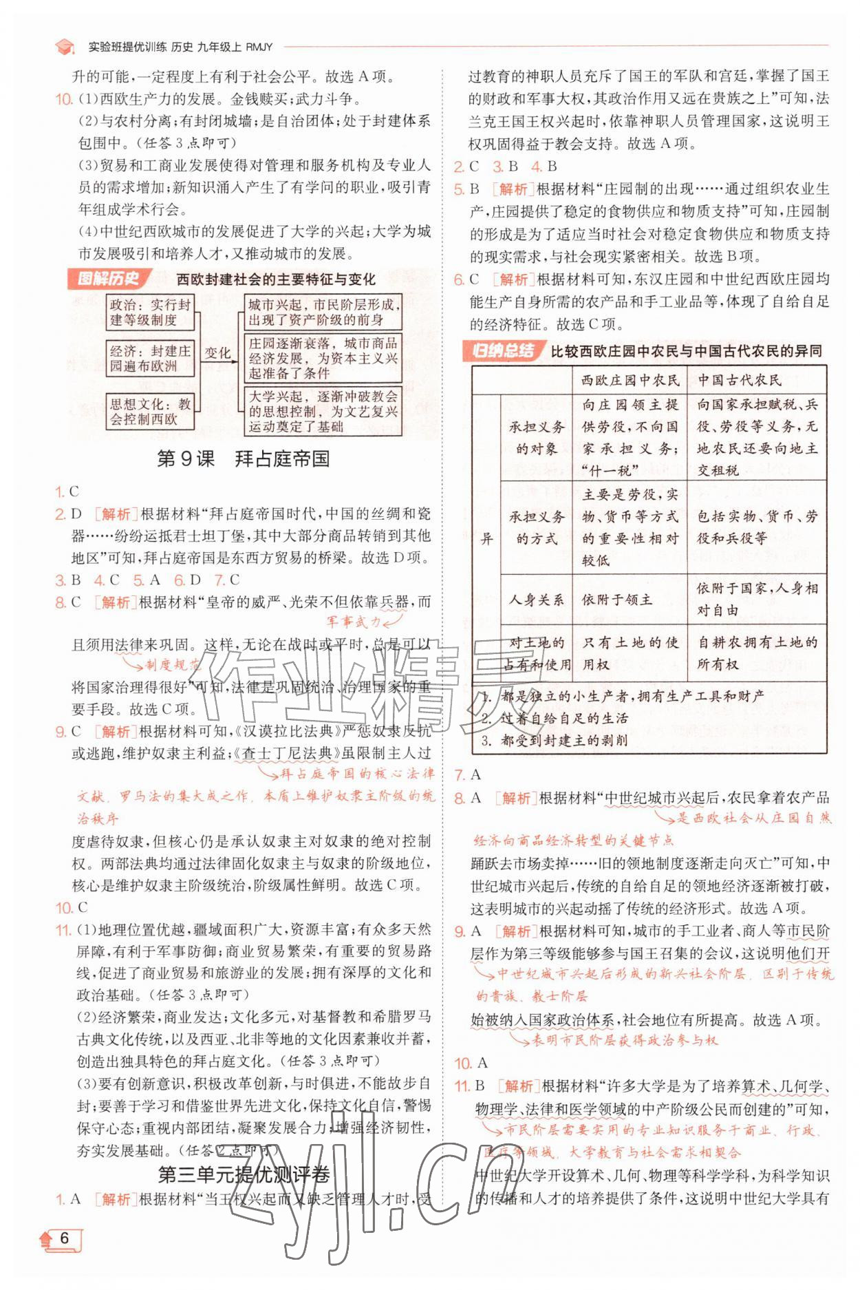 2026年实验班提优训练九年级历史上册人教版&nbsp;第6页