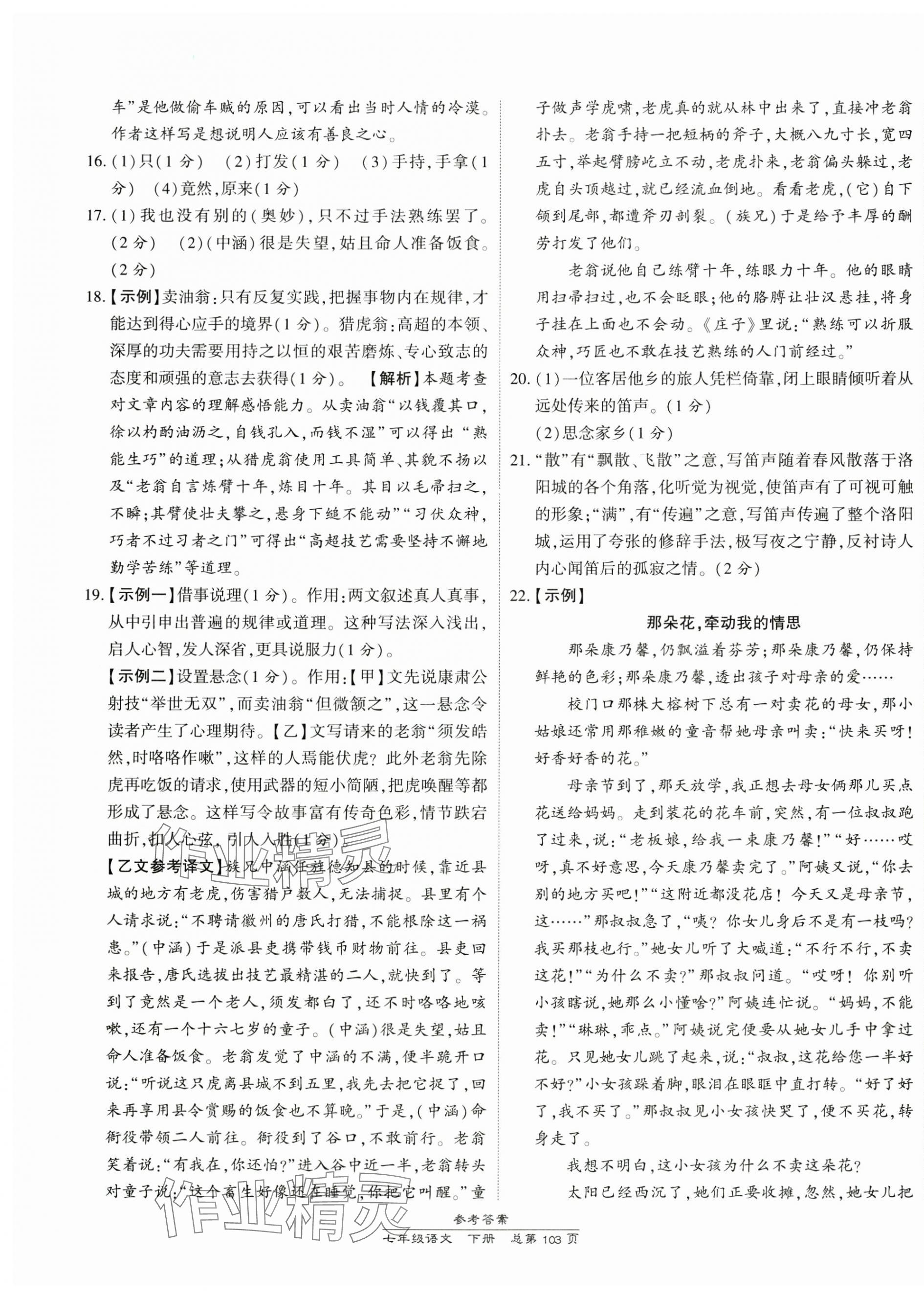 2025年新课程语文测试卷七年级下册人教版&nbsp;第7页