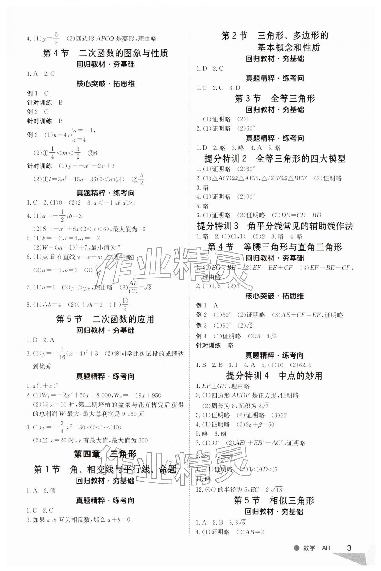 2026年中考特训营数学安徽专版&nbsp;第3页