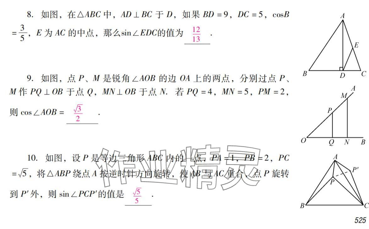 2024年激智数学中考&nbsp;参考答案第41页