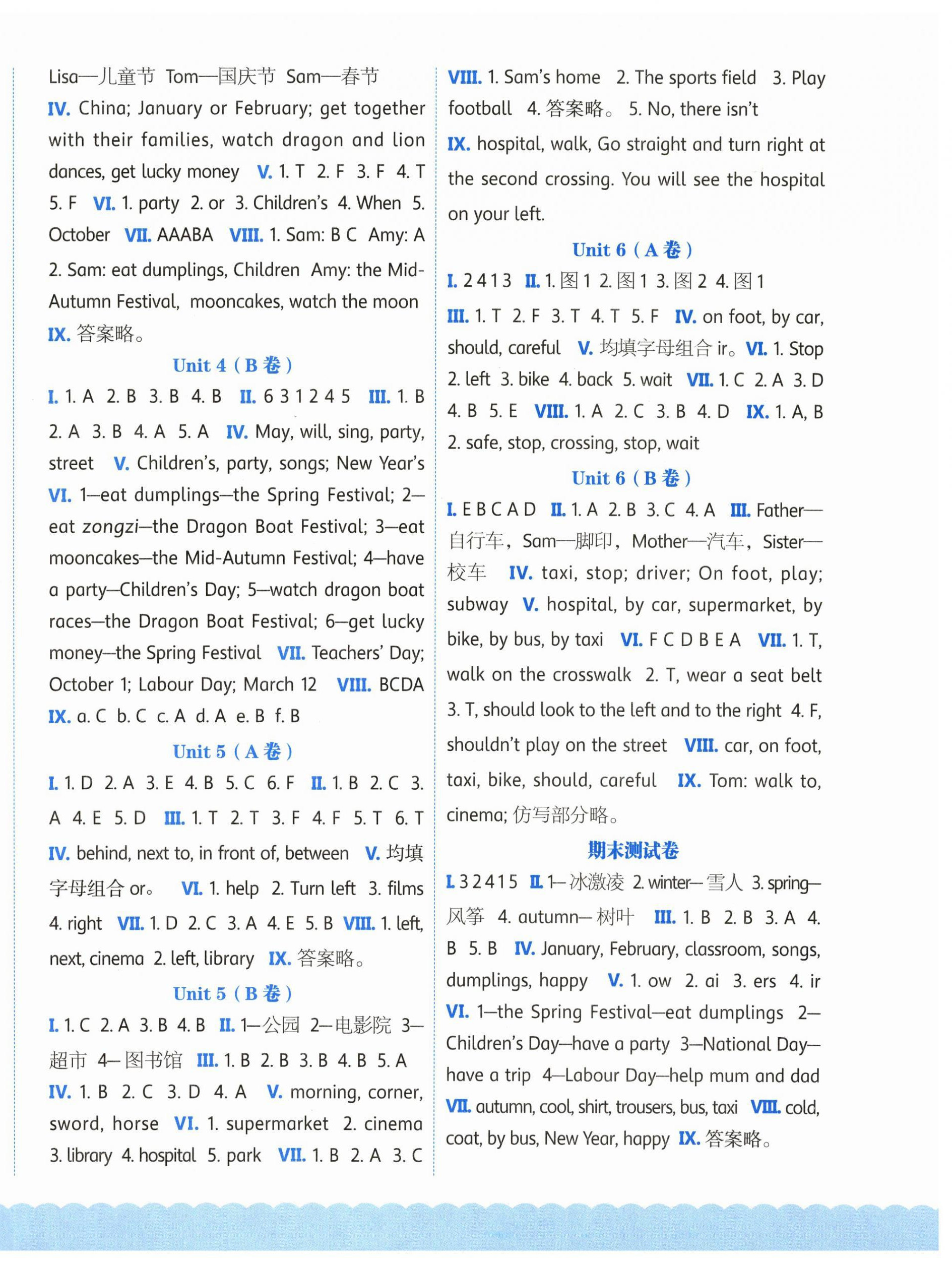 2026年基本功训练四年级英语下册冀教版&nbsp;参考答案第2页