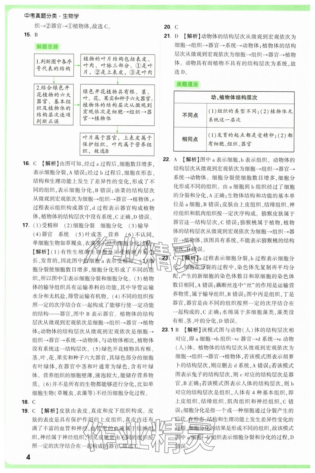 2025年万唯中考真题分类中考生物&nbsp;第4页