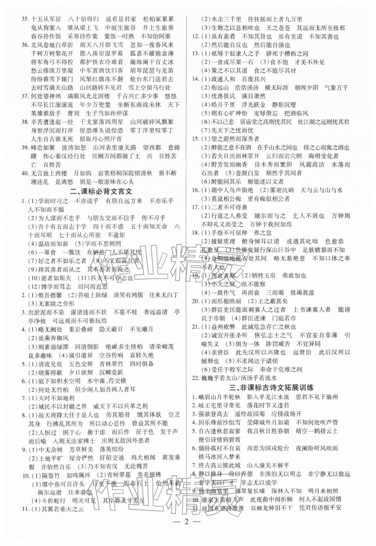 2026年领跑中考语文广东专版&nbsp;第2页