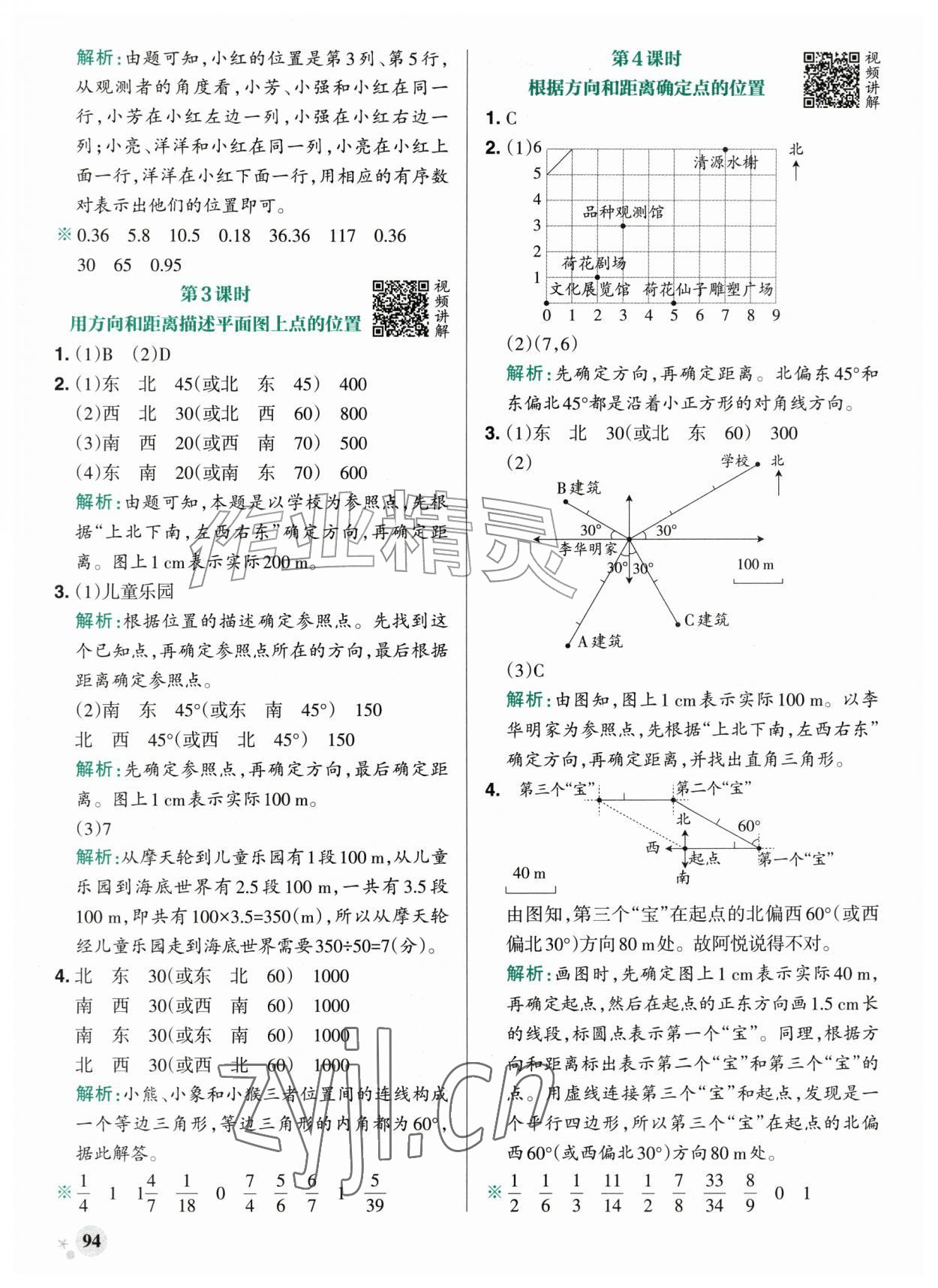 2026年小学学霸作业本六年级数学上册人教版广东专版&nbsp;参考答案第2页