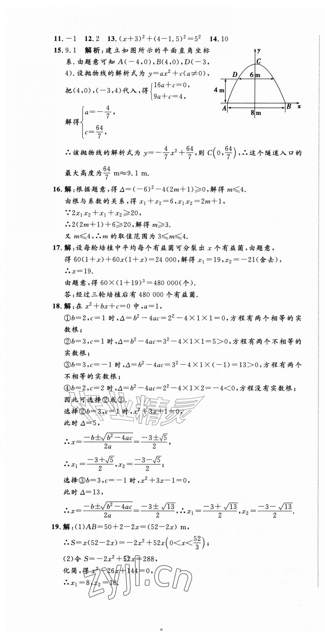 2026年智慧课堂素养评估九年级数学上册人教版&nbsp;第13页