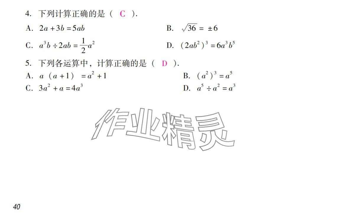 2024年激智数学中考&nbsp;参考答案第40页