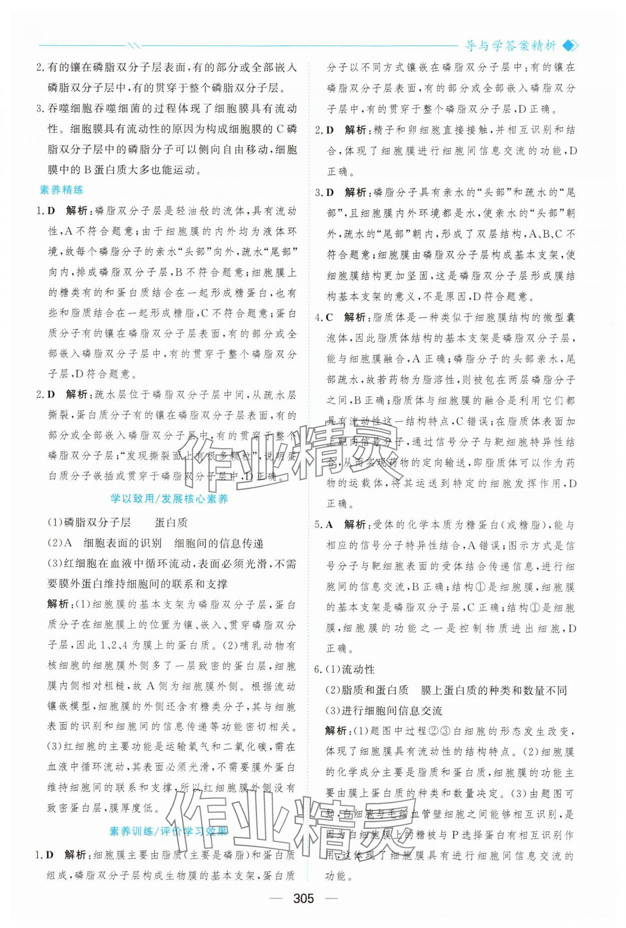 2025年新课程学习与测评高中生物必修1人教版&nbsp;参考答案第16页