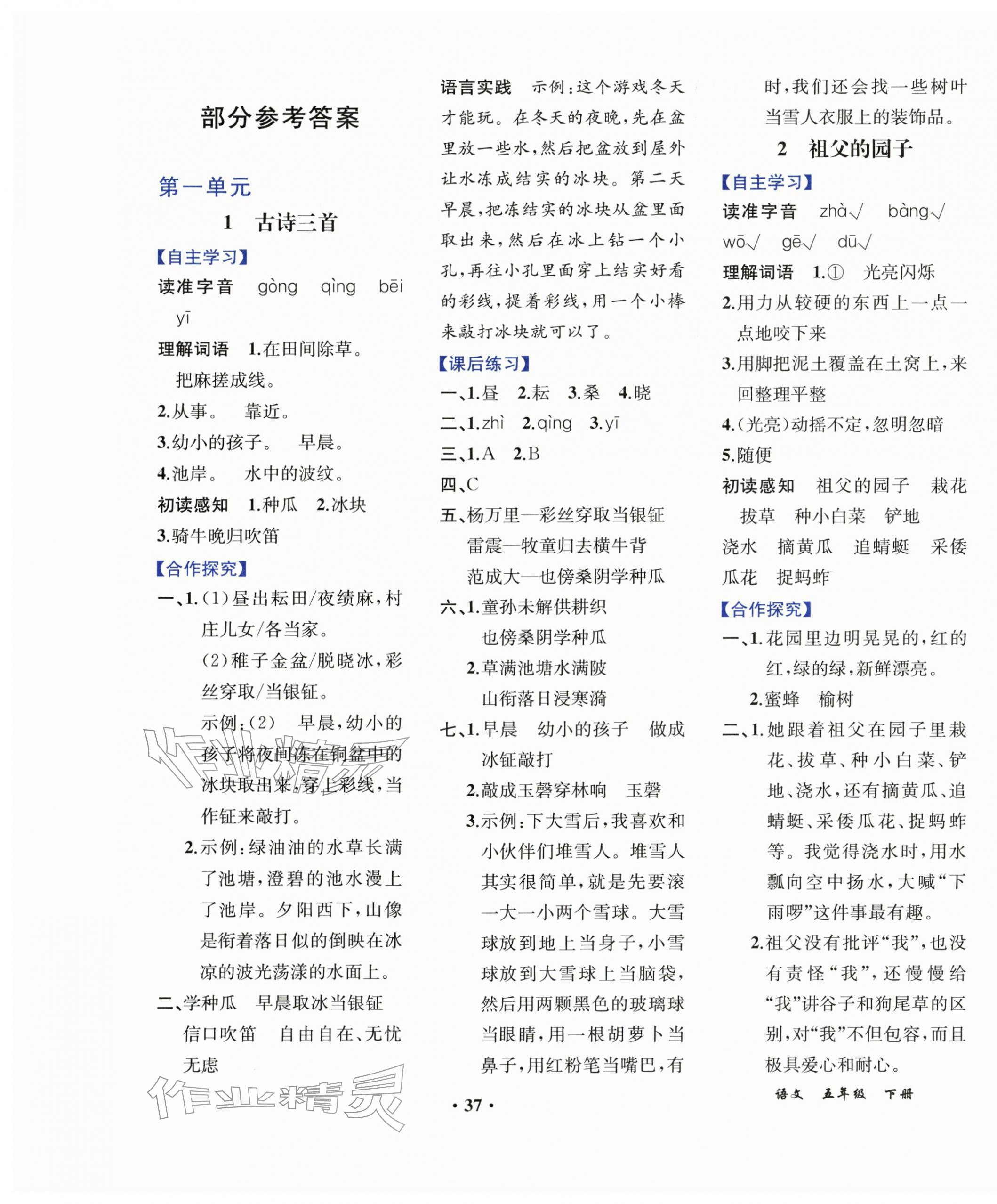 2026年胜券在握同步解析与测评五年级语文下册人教版重庆专版&nbsp;第1页