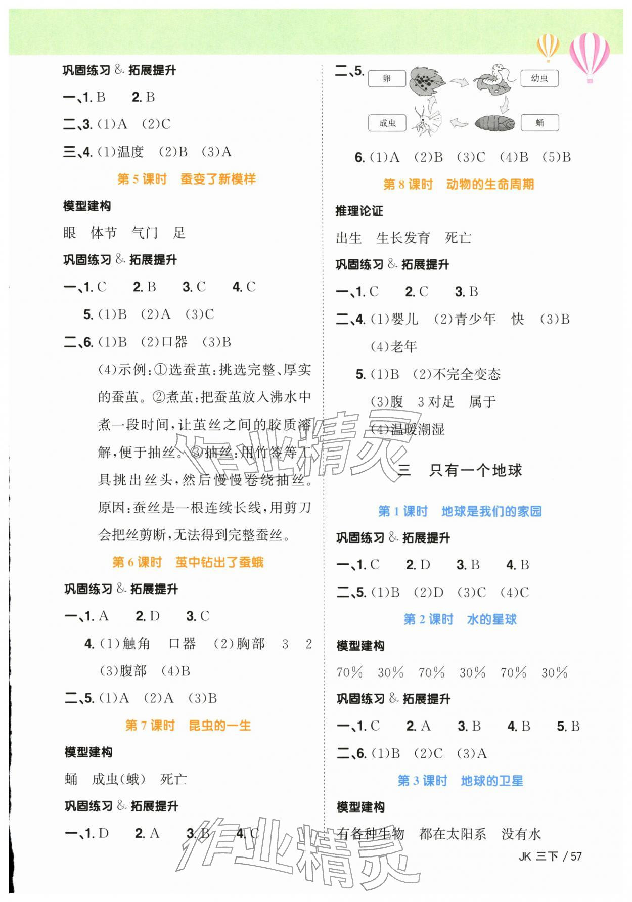 2026年阳光同学课时优化作业三年级科学下册教科版&nbsp;第3页