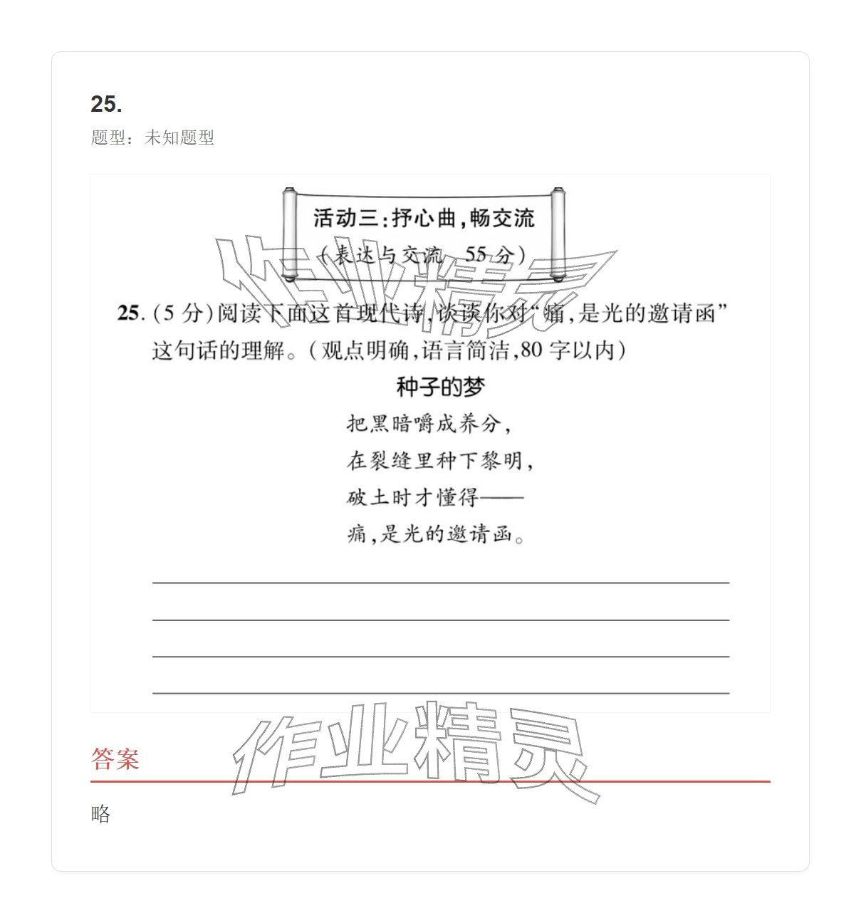 2025年学业水平评价九年级语文全一册人教版&nbsp;参考答案第11页