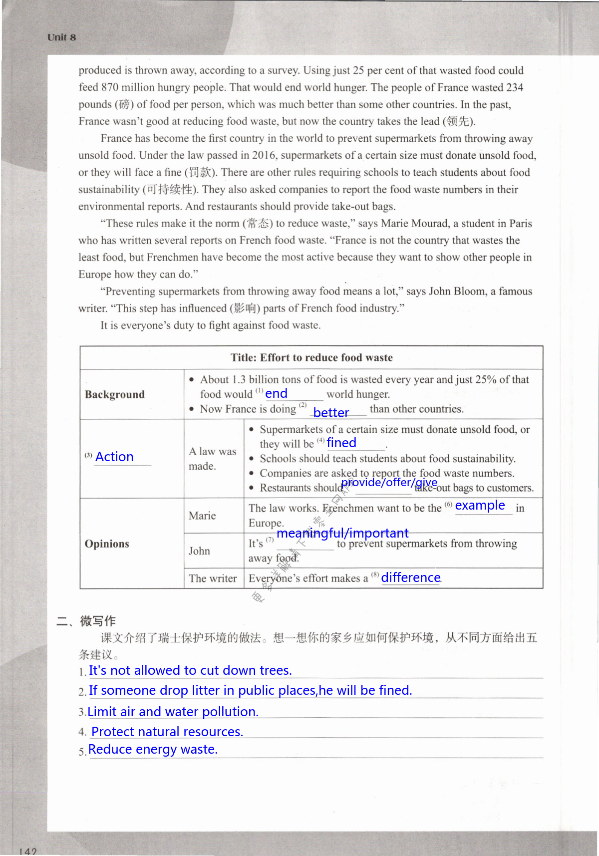 Unit 8 A green world - 第142页
