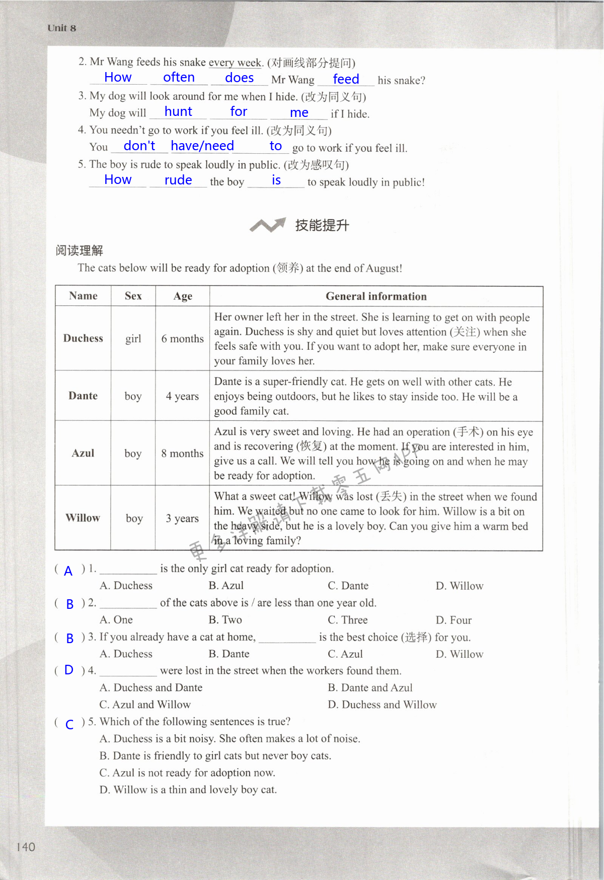 Unit 8 Pets - 第140页