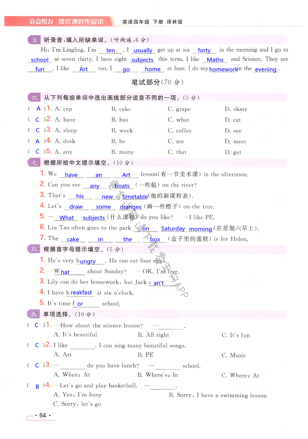 期中提优测试卷（B） - 第64页