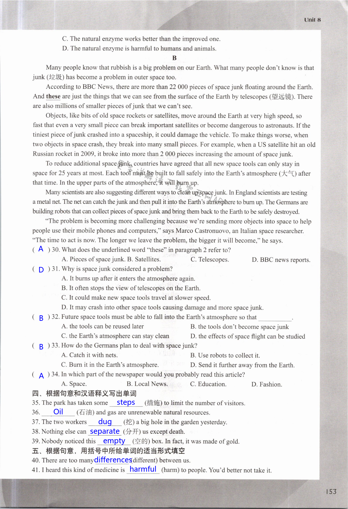 Unit 8 A green world - 第153页