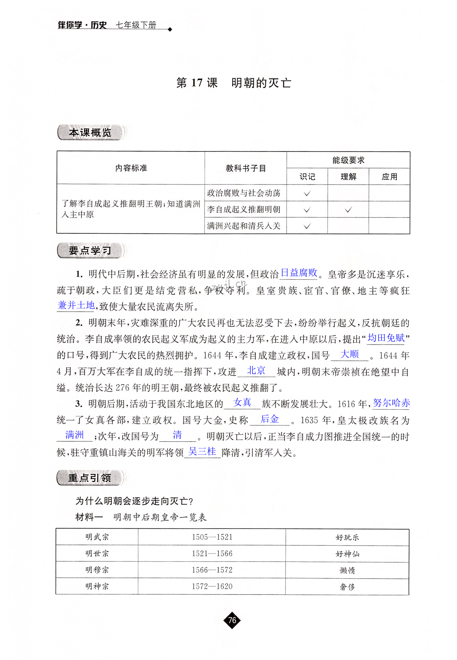 第17课  明朝的灭亡 - 第76页