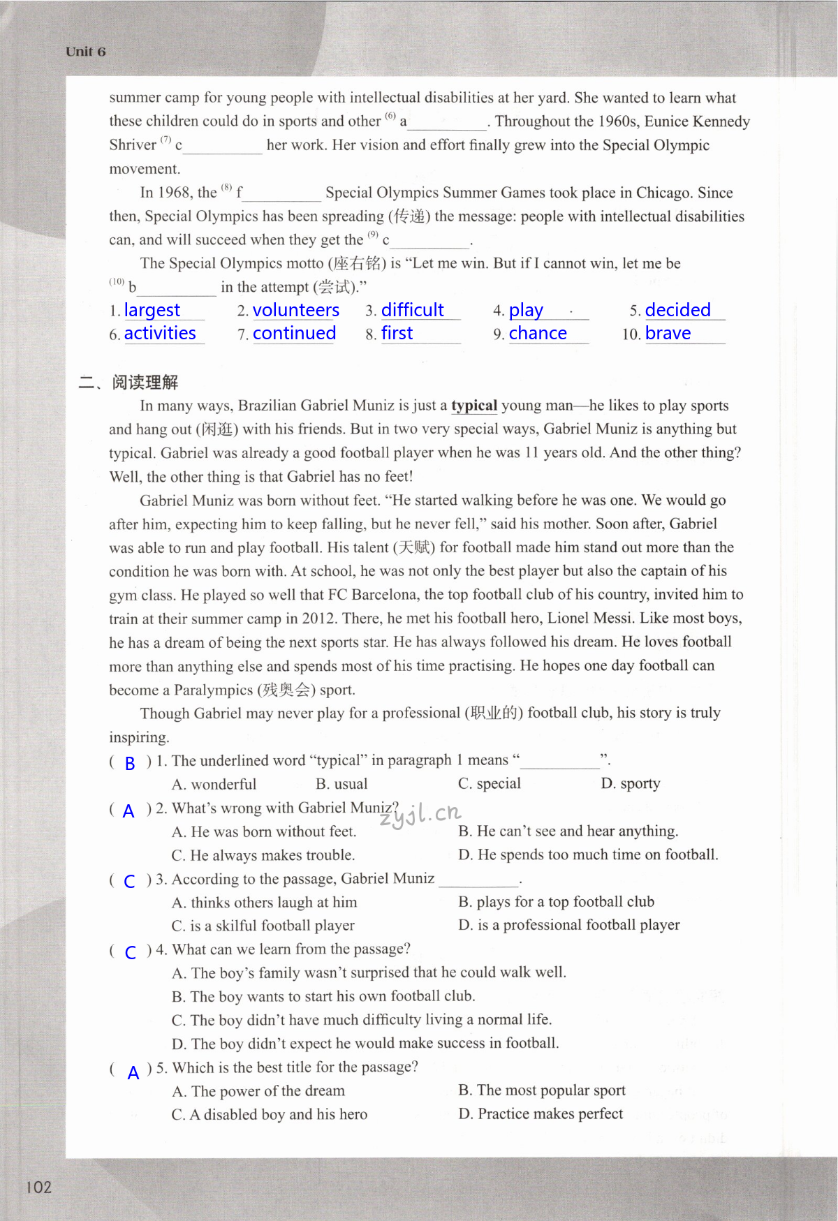 Unit 6 Sunshine for all - 第102页