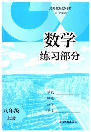 数学练习部分八年级第一学期沪教版