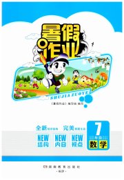 暑假作业完美假期生活湖南教育出版社七年级数学