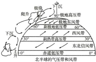 北半球的气压带和风带