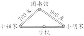 小强家小明家学校
