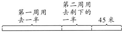 去剩下的第一周用一半45米去一半