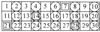 1攵21314151617181920222冯24252272230