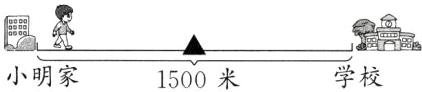 小明家学校1500米