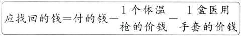 1个体温1盒医用应找回的钱付的钱一枪的价钱手套的价钱
