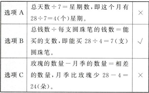 选项C的数量月季比玫瑰少28424朵