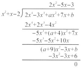 a+9x²−3x+b−3x²−3x+6