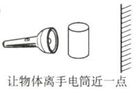让物体离手电筒近一点
