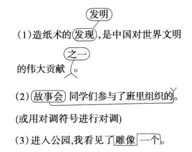 或用对调符号进行对调3进入公园我看见了雕像一个