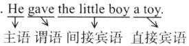 1Hegavethelittleboyatoy主语谓语间接宾语直接宾语