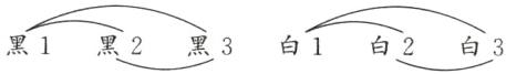 白1黑1黑2黑3白2白3