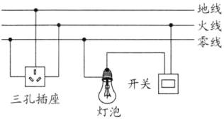 开关回三孔插座灯泡