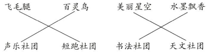 书法社团声乐社团天文社团短跑社团